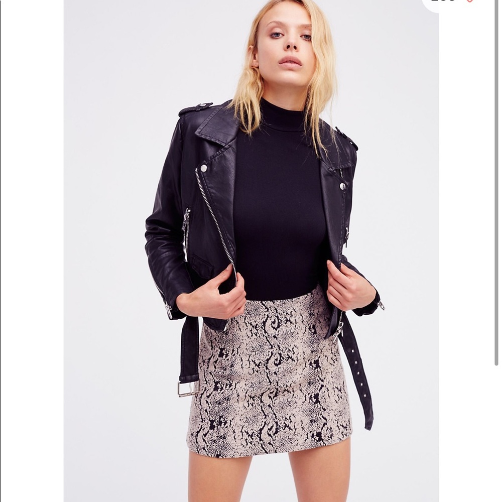 Free People Snake Jacquard Mini Skirt